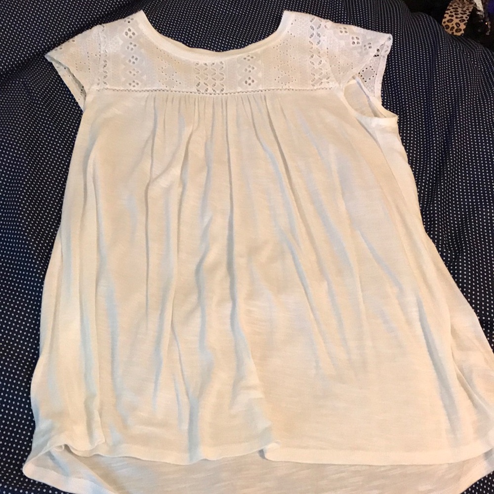 Merona White Eyelet Top